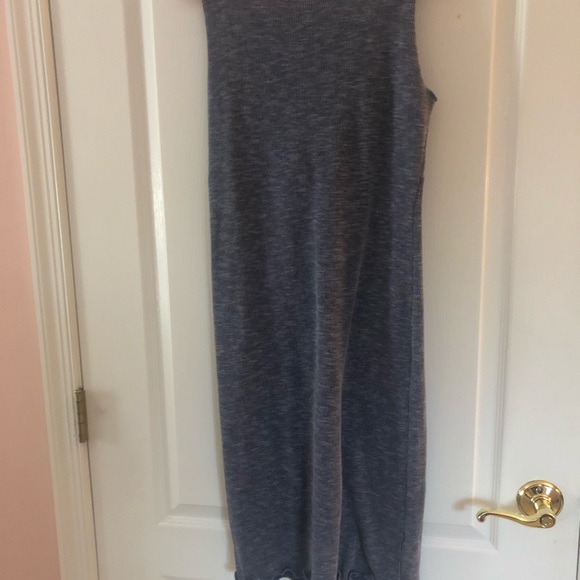 Lulus Bungalow Washed Blue Ribbed Tie-Front Dress - Picture 7 of 7